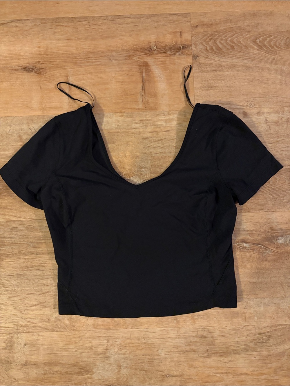 Lululemon black align cropped shirt worn once size 8